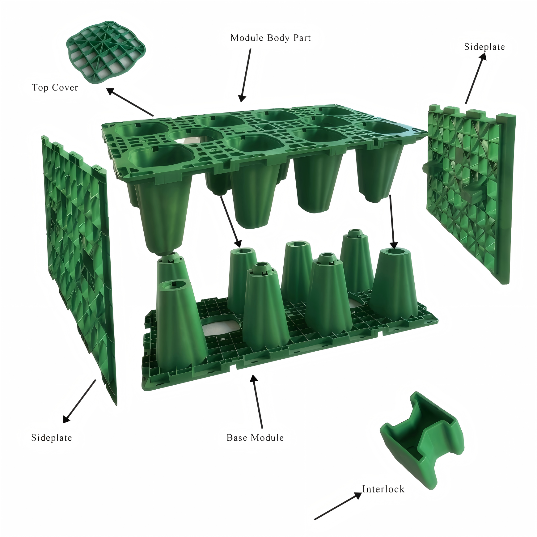 Soakaway crate standard, shallow and small dimensions comparison