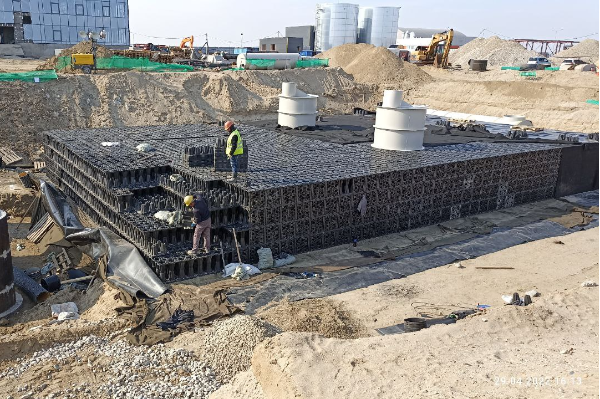 Geocellular systems deployed in a composite structure at a Russian Far East industrial facility
