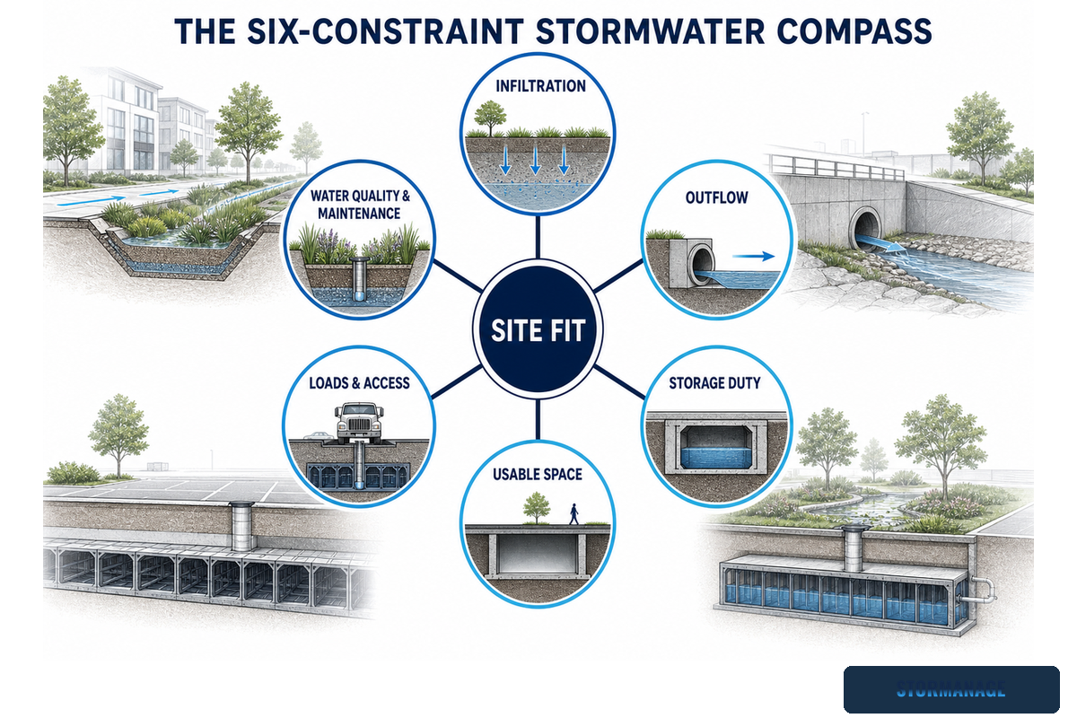 The Six-Constraint Stormwater Compass