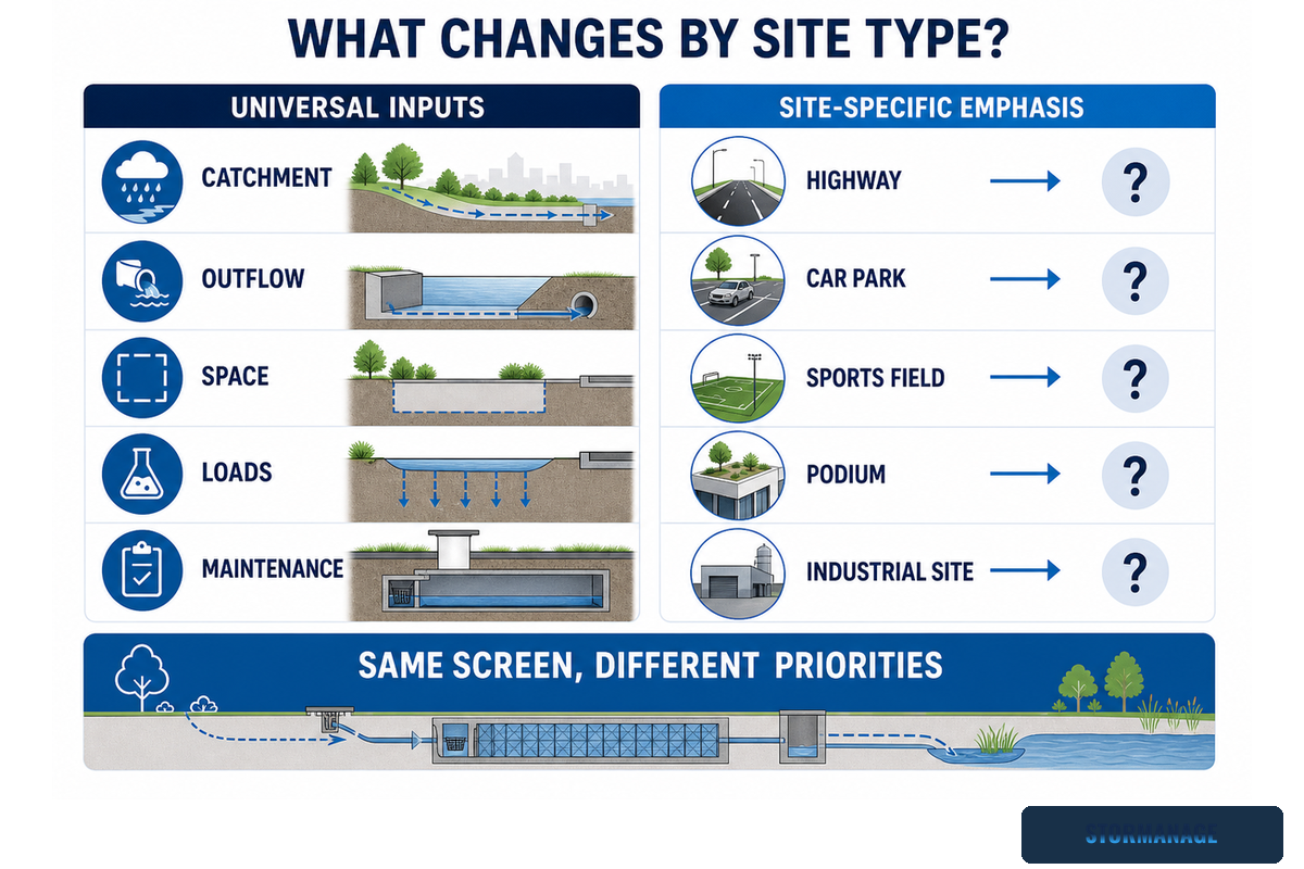 Which Inputs Change by Site Type, and Which Stay Universal?