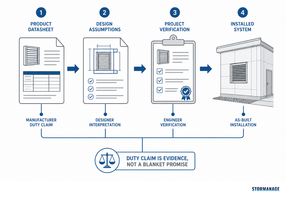 Read a duty claim as evidence, not as a blanket promise — Storm Manage