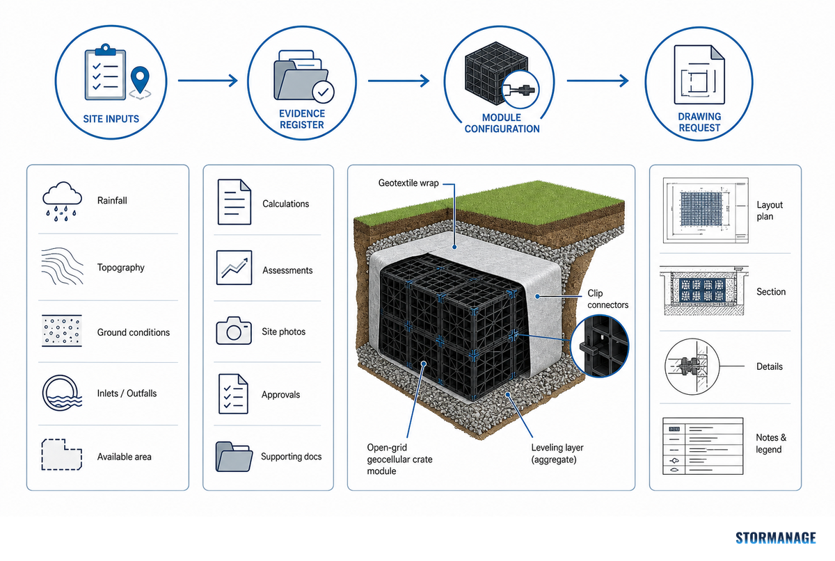 From evidence register to configuration — Storm Manage
