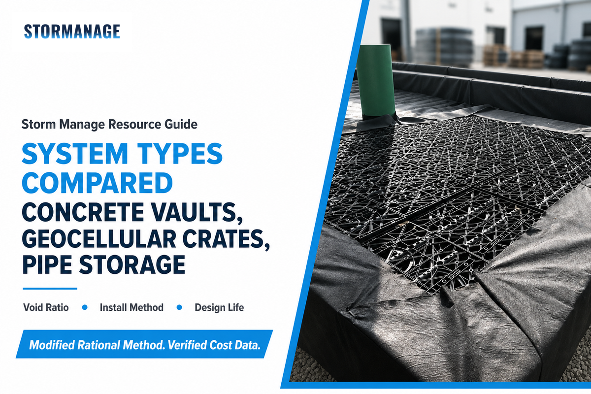 Underground Detention System Types: Concrete Vaults, Geocellular Crates, and Pipe Storage — Storm Manage