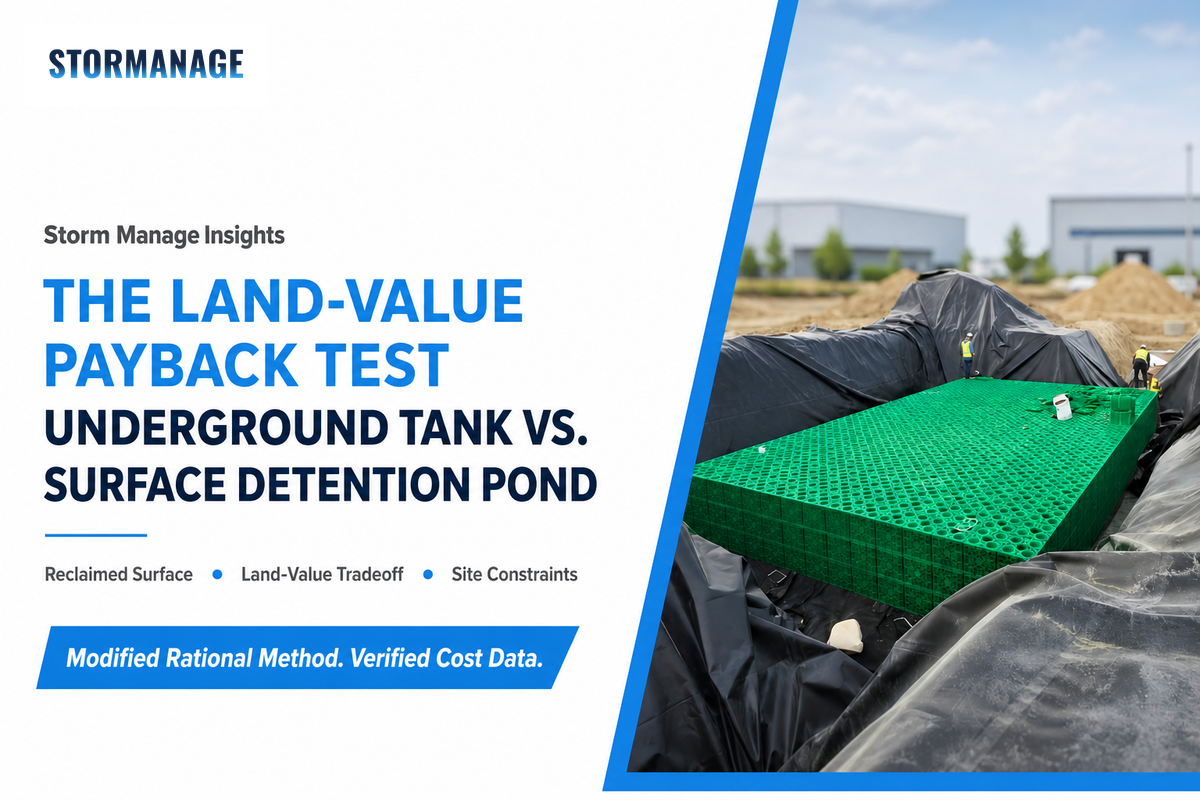 Underground Tank vs. Surface Detention Pond: Which Actually Costs Less? — Storm Manage