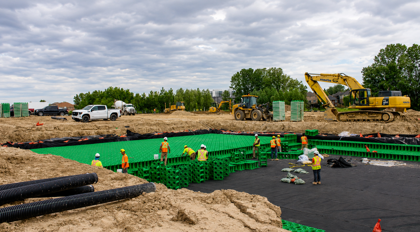 Underground stormwater storage configuration