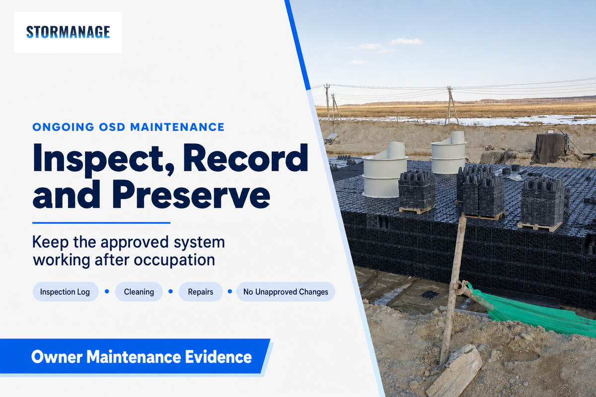 Stage 5, Ongoing OSD Maintenance Obligations After Occupation — Storm Manager