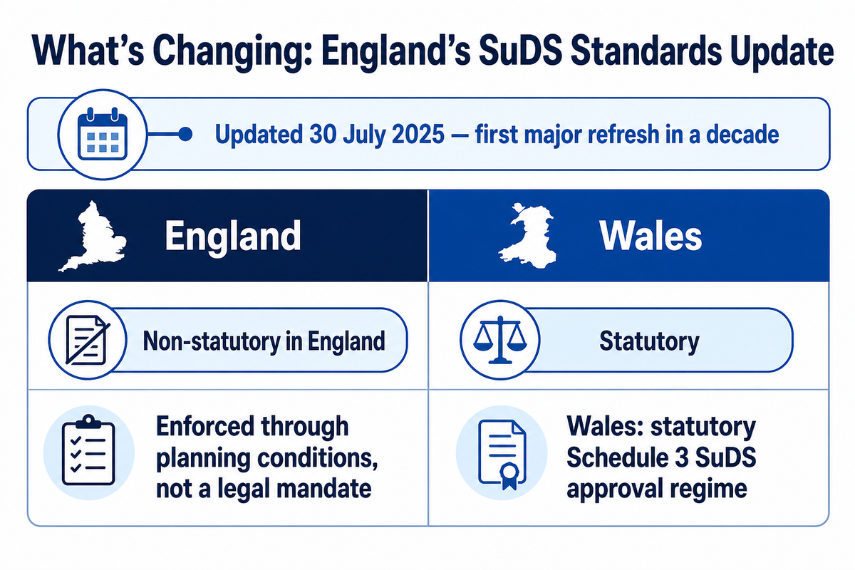 What's Changing in 2025-2026: The England SuDS Standards Update and What It Means for Installations — Storm Manage