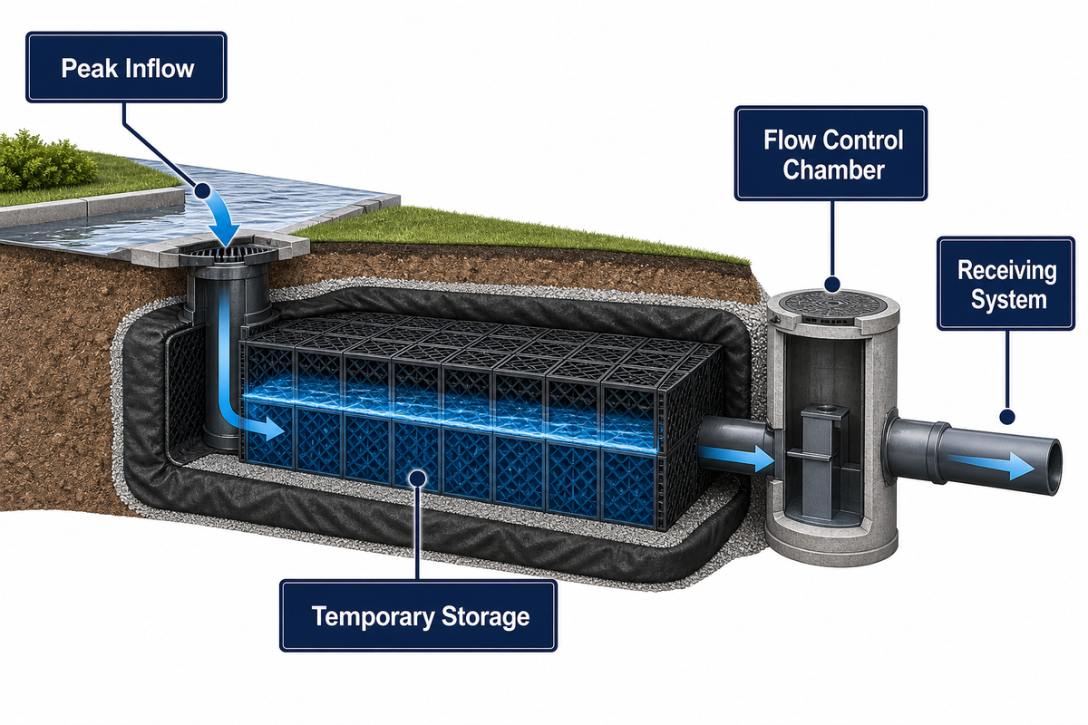 How an attenuation tank works, and why it needs flow control — Storm Manage