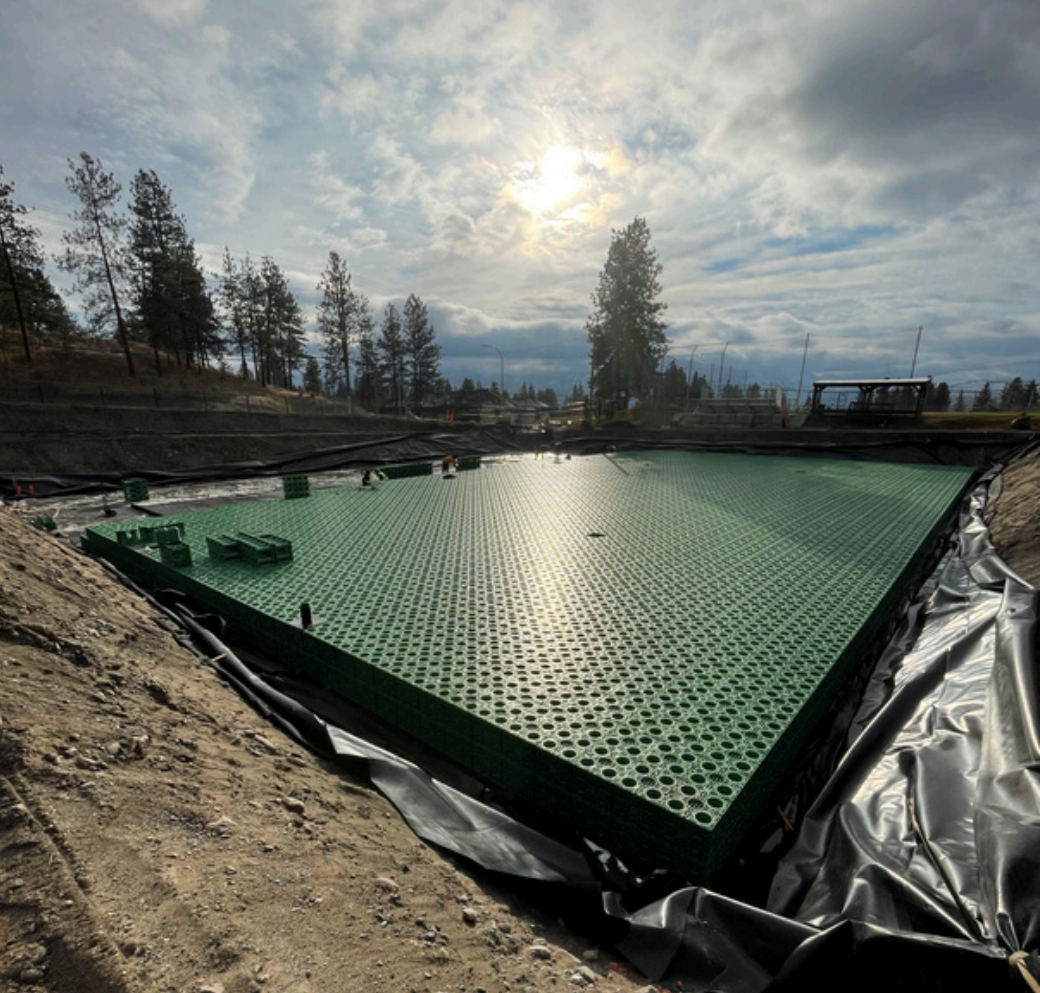 Underground stormwater detention tank installation