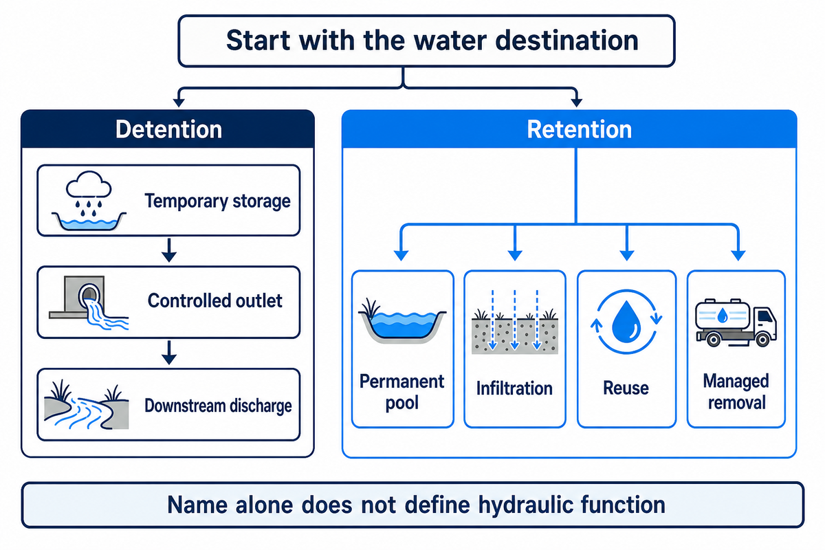 Retention oder Regenrückhaltung: Zuerst den Verbleib des Wassers klären — Storm Manage