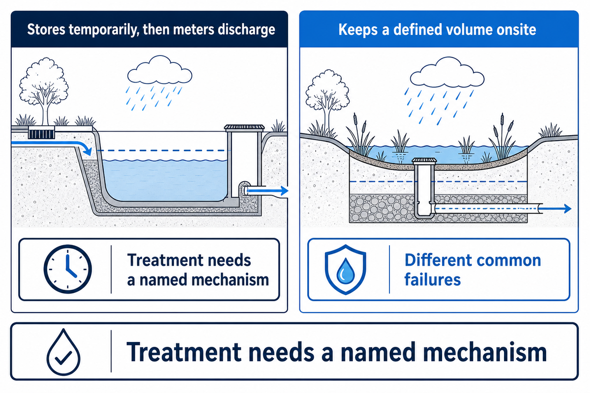 Retention und Regenrückhaltung im direkten Vergleich — Storm Manage