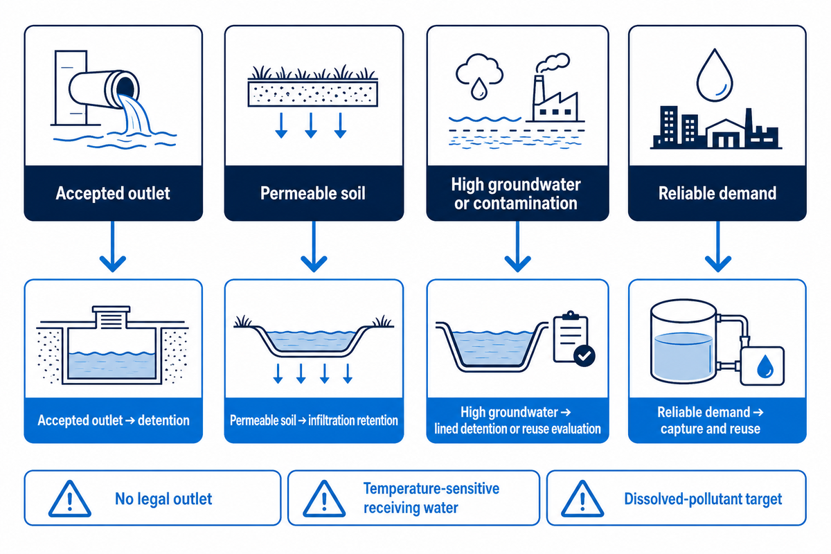 Welcher Weg passt zu typischen Standortbedingungen? — Storm Manage